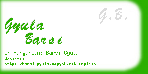 gyula barsi business card